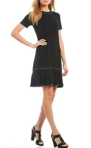 Nuevo con etiquetas Vestido Negro Michael Kors Para Mujer Tachonado Mediano $140 Mezcla Poliéster - Imagen 1 de 6