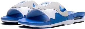 NIKE AIR MAX 1 SLIDE weiß/royal blau Badelatschen Pantolette Beach Gr.46 NEU/OVP - Bild 1 von 5