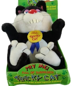 TALKING 1997 METRO TOY TRICKY KITTY CAT FULL OF SURPRISES PLUSH HISS SHAKES Box - Picture 1 of 9