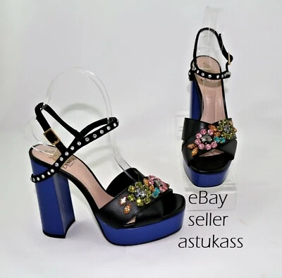 Sandalias Lanvin de cuero con plataforma adornadas en cristal talla US 6 / EU 36   Foto 1 de 4