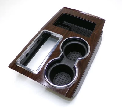 Ford F150 Front center floor console cup holder shift bezel Black & Wood  09-14 - Image 1 of 4