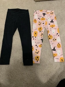 Girls 4T Leggings Old Navy Cat & Jack Halloween & Sparkly Black Lot - Picture 1 of 7
