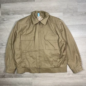 vintage 90s banana republic Zip Up Safari Jacket Mens Size XL light Brown - Picture 1 of 11