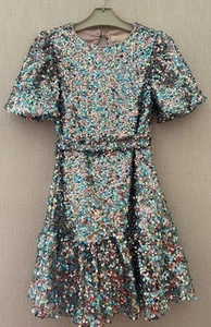 STUNNING NEXT LIPSY SHORT SLEEVED KNEE LENGTH SEQUIN DRESS AGE 7-8 YEARS (128cms - Picture 1 of 12