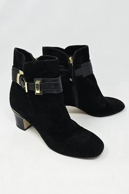 Botines Joan & David Gamuza Negros 8M - Hebilla Dorada, Tacón 2" Foto 1 de 4