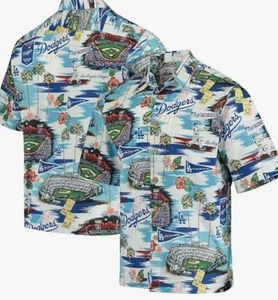 Reyn Spooner Los Angeles Dodgers Shirt Button Up Baseball Top Kids Large Aloha - Picture 1 of 6