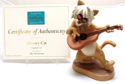 Английский кот WDCC «Groovy Cat» Disney The Aristocats с сертификатом подлинности без коробки - Изображение 1 из 4
