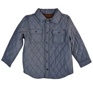 Gymboree casual blue quilted snap button jacket lightweight boys size small 5/6 - Picture 1 of 10