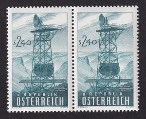 1959 Österreich Paar Briefmarken 2,40 Sh. - Funkverbindungsnetz - postfrisch Stempel - 828/8/1-10 - Bild 1 von 1