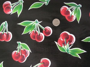 SCHWARZKIRSCHE VINYL WACHSTUCH TISCHDECKEN ESSZIMMER KÜCHE TERRASSE 6 GRÖSSE 48x48-108 - Bild 1 von 4