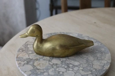 Pisapapeles pato de latón vintage - 9" de largo Foto 1 de 4