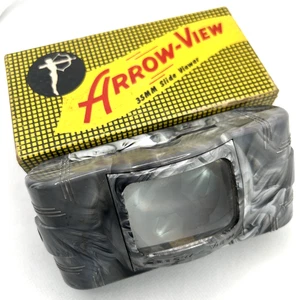 Slide Viewer Arrow View 35mm Illuminated Magnified Marbled Art Deco Orig. Box - Picture 1 of 17