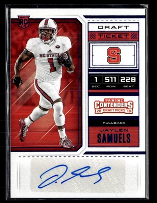 Jaylen Samuels 2018 Contenders Draft Picks Draft Ticket Blue Foil Auto - Image 1 of 2