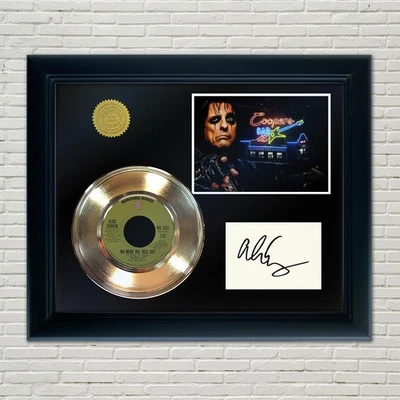 Alice Cooper Framed 45 Gold Record Reproduction Signature Display  - Image 1 of 2