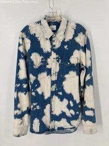 Entrupy Authenticated COA Burberry Italy Blue White Button-Up Mens Shirt Size S - Picture 1 of 9
