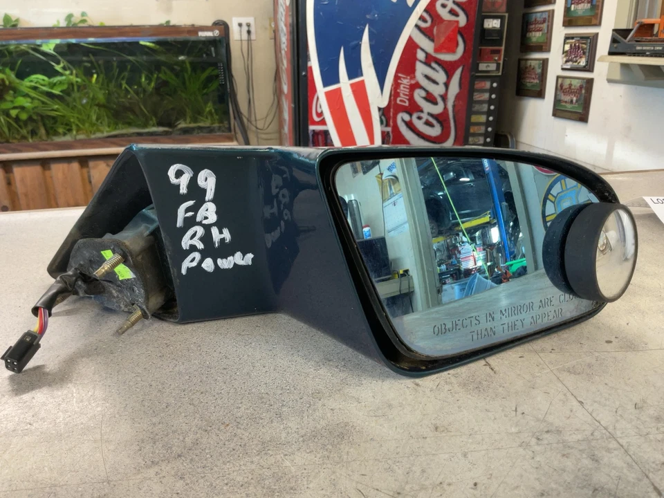 Espelho de porta PONTIAC FIREBIRD direito 93 94 95 96 97 98 99 RH PWR VERDE REVESTIMENTO TRANSPARENTE - Imagem 1 de 4