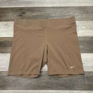 Nike Essential Bike Shorts Women's Plus Sz 3X Tan High Rise Stretch in VGC - Picture 1 of 8
