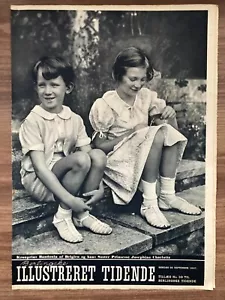 Royal Baudouin Josephine Charlotte Belgium Danish Magazine 1937 "Berlingske I.T" - Picture 1 of 3