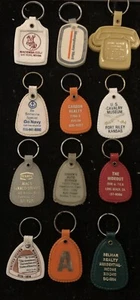 Vintage Lot of 12 Plastic Advertisement Keychains Key Rings Chain Fobs - Picture 1 of 5