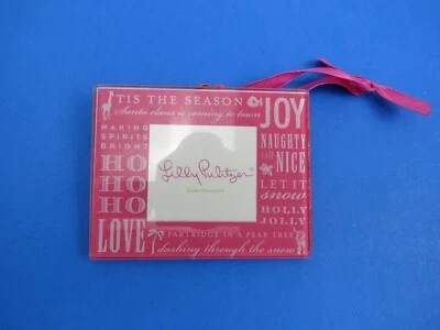 Lilly Pulitzer Rosa Navidad Vacaciones Mini Foto Adorno Marco Foto 1 de 4