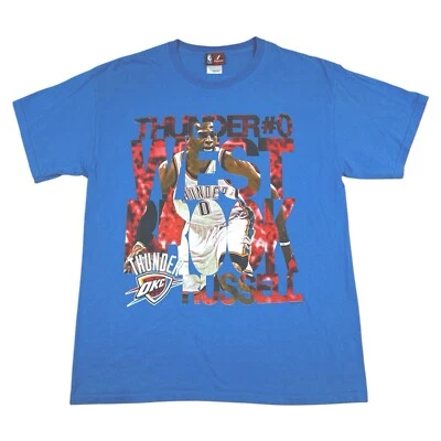 Camiseta Majestic Russell Westbrook Oklahoma City Thunder Para Hombres Grande Gráfico OKC Foto 1 de 4