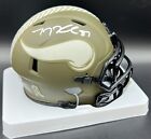 TJ Hockenson Signed Autographed Salute to Service Mini Helmet Beckett BAS White