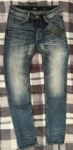 Neu mit Etikett Denim Garage Jeans SKINNY LEG Stretch-Passform HERREN 28Wx32L mittelblau verblasst DG8027 - Bild 1 von 11