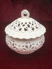 A Lovely Creamware Nicely Decorated Pot With Lid For Pot-Pourri/Trinkets