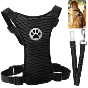 Dog Car Harness Seatbelt Set Pet Vest Harness with Safety Seat Belt for Trip - Picture 1 of 11