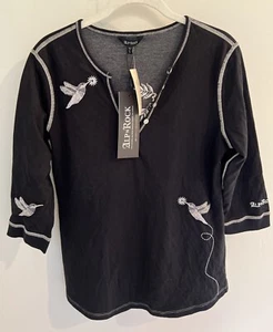 Neu mit Etikett Sundance Katalog Alp N Rock schwarzer Kolibri "Tara Grace Henley" Gr. L 188 $ - Bild 1 von 5