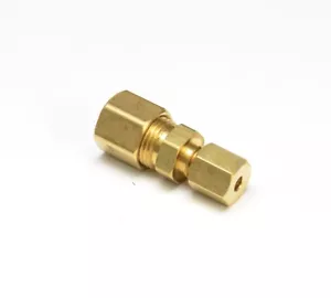 1/4 - 1/8 OD Compression Copper Tube Union Straight Joiner Fitting Air Gas Water - Picture 1 of 6