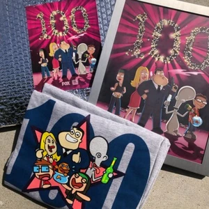 Rare American Dad 100th Episode Cast/Crew Gift Custom Frame/Photo & Shirt Size L - Picture 1 of 8