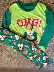 Elf Pajamas Shirt & Pants Size Boys Girls 10 NEW - Picture 1 of 3