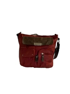 Rosetti Purse Red and Brown Faux Leather Trim Handbag-Crossbody PREOWNED - Picture 1 of 3