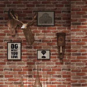 3D Red Brick Wallpaper HeavyWeight/Textured Realistic Rustic Stone Effect Decor. - Picture 1 of 8