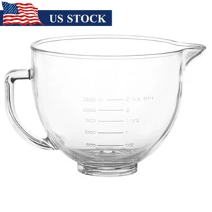 Glass Mixing Bowl Kitchenaid 4.5 and 5 Quart Tilt-head Stand Mixers Kitchen New - Picture 1 of 7
