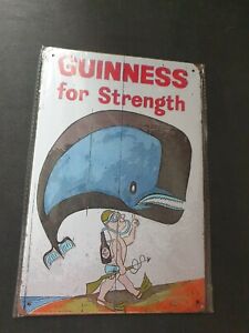 Guinness Whale Metal Sign Plaque Man Cave Beer Pub Bar Vintage Shed Garage Retro