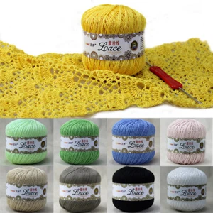 50g/roll Thread Cotton Crochet Yarn Craft Tatting Hand Knit Embroidery Yarn DIY - Picture 1 of 34