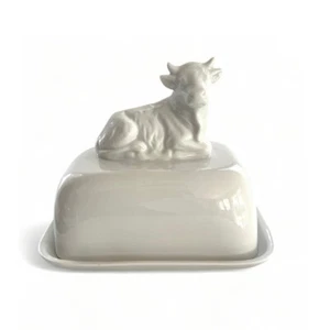 Wagner & Apel für Ziege,Porzellan Thüringen,Butterdose Kuh,Cow, butter dish - Bild 1 von 2