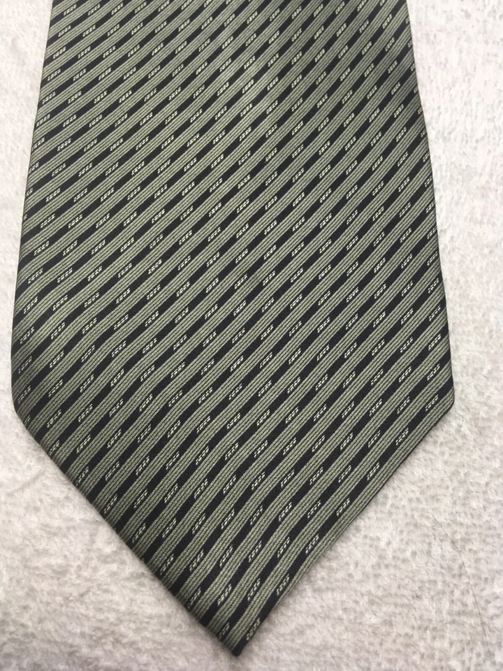 BERGAMO NEW YORK MENS TIE GREEN WITH BLACK 4 X 60 - Image 1 of 4