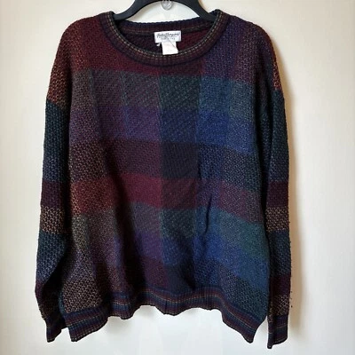 Suéter De Colección Años 90 Norm Thompson Para Hombres Talla L Mezcla de Lana Drab Texturizada Abuelo Italia Foto 1 de 4