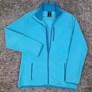 Burton Dryride Jacket Mens Medium Aqua Blue Fleece Full Zip Pockets - Picture 1 of 9