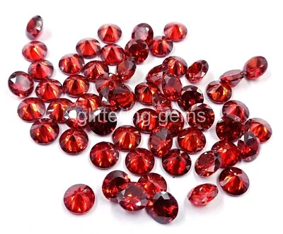 IGL Certified Natural Round Cut 10x10 mm Size Lot Red Ruby Loose Gemstone 25P - Image 1 of 4