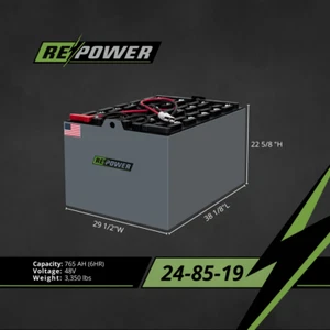 Repower Reconditioned 24-85-19 Forklift Battery 48V 38.1"L x 29.5"W x 22.6"H - Picture 1 of 3