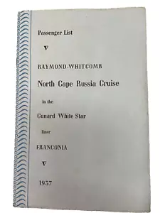 1937 Cunard White Star Liner SS Franconia Passenger List Itinerary N Cape Russia - Picture 1 of 10