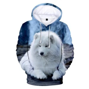Sudadera con Capucha Jersey Ligero Para Hombre Informal Samoyedo Estampado 3D - Imagen 1 de 4