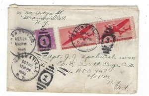 1945 Bronxville NY, Airmail, #C25, 12c PREXIE to APO #447 Germany - Picture 1 of 2