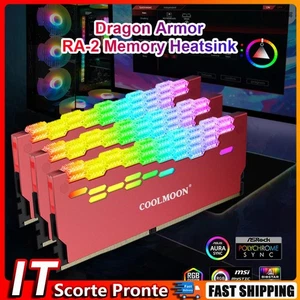 COOLMOON RA-2 RAM Memory Bank Heat Sink ARGB Colorful Flashing Heat Spreader IT - Afbeelding 1 van 15