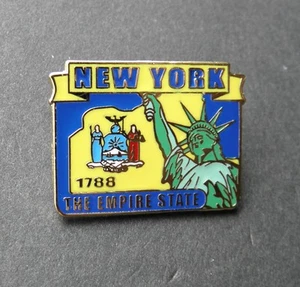 NEW YORK EMPIRE STATE 1788 KARTE FLAGGE ANSTECKNADEL ABZEICHEN 1 ZOLL - Bild 1 von 2