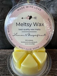 Meltsy Wax ~LEMON & GRAPEFRUIT~Wax Melt Bar - 2.4Fl Oz - New LOT of 2 - Picture 1 of 1